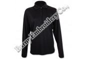 Gents Long Sleeve Black Polyester Cotton T-Shirts Polo Shirts